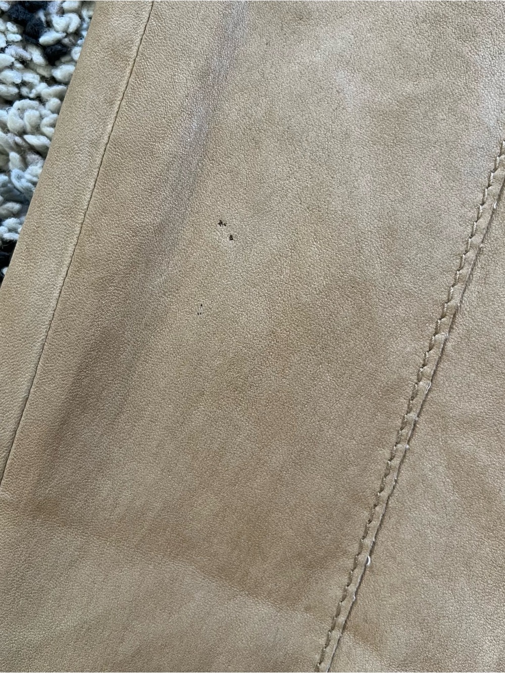 Tory Burch Leather Pants Distressed Tan Cargo Pockets Women’s Size 10 - Picture 13 of 16